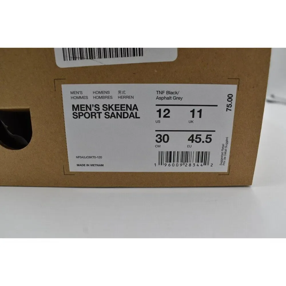 The North Face Mens Size 12 Skeena Sport‎ Black Asphalt Grey Sandals